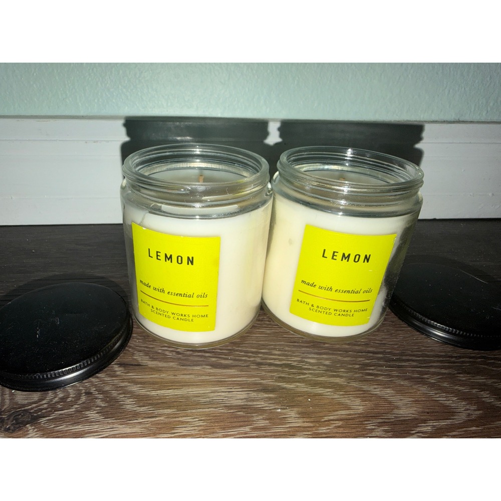 Bath and Body Works Scented Candle Set of 2 Lemon Single Wick 7 oz